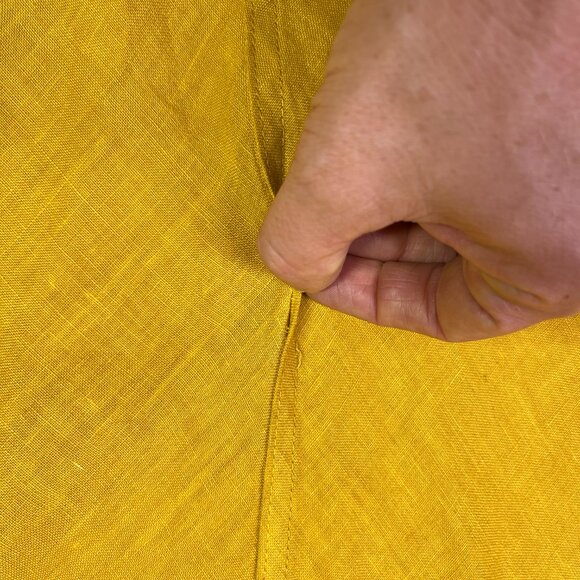 CP Shades Size M Yellow Maxi Skirt LInen Bias-Cut Pull-On Pockets - Picture 8 of 10